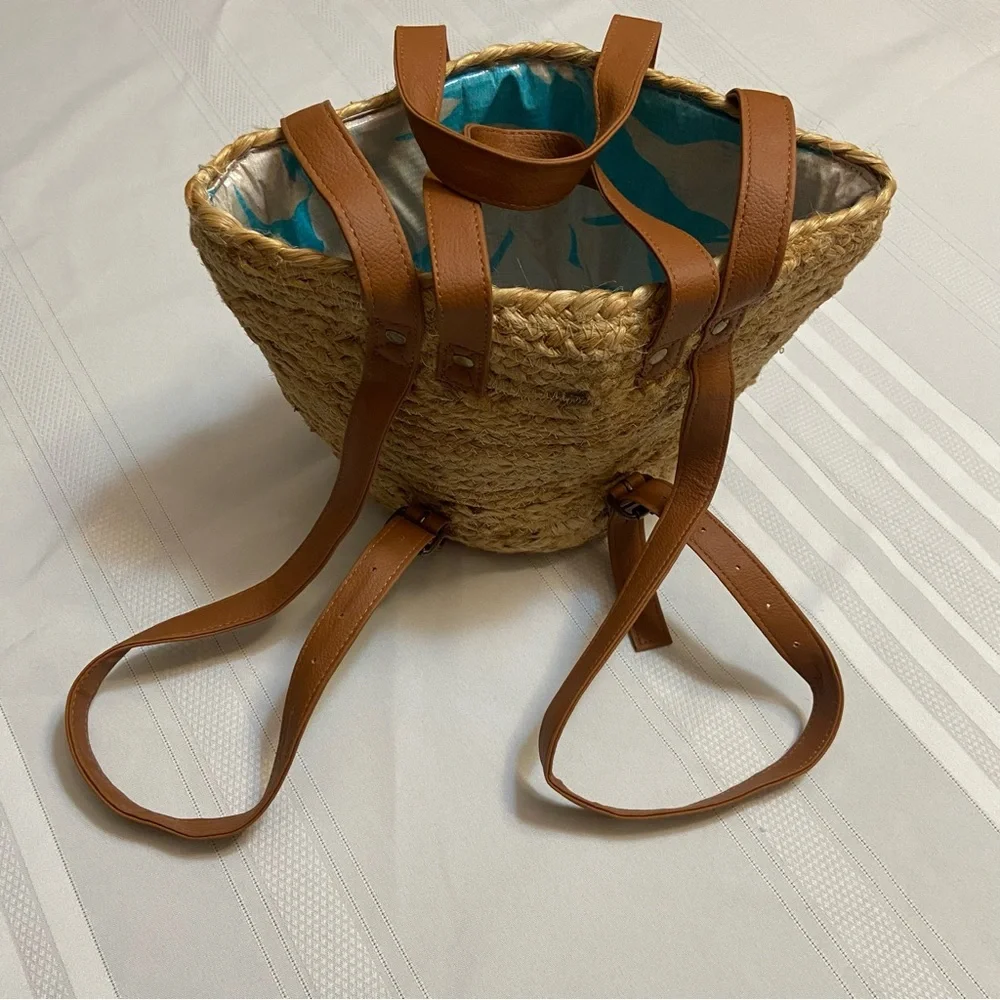Jute- Insulated Backpack Tote Bag - Great for Work or Play! New with Tags!